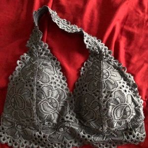 silver lace halter top